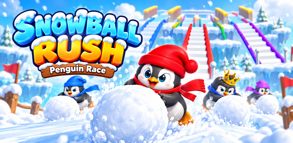 Official Snowball Rush: Penguin Race game artwork